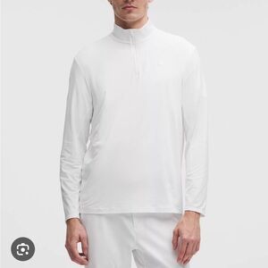 NWT - Lululemon Men’s White Logo Sport Long Sleeve Quarter-Zip Shirt